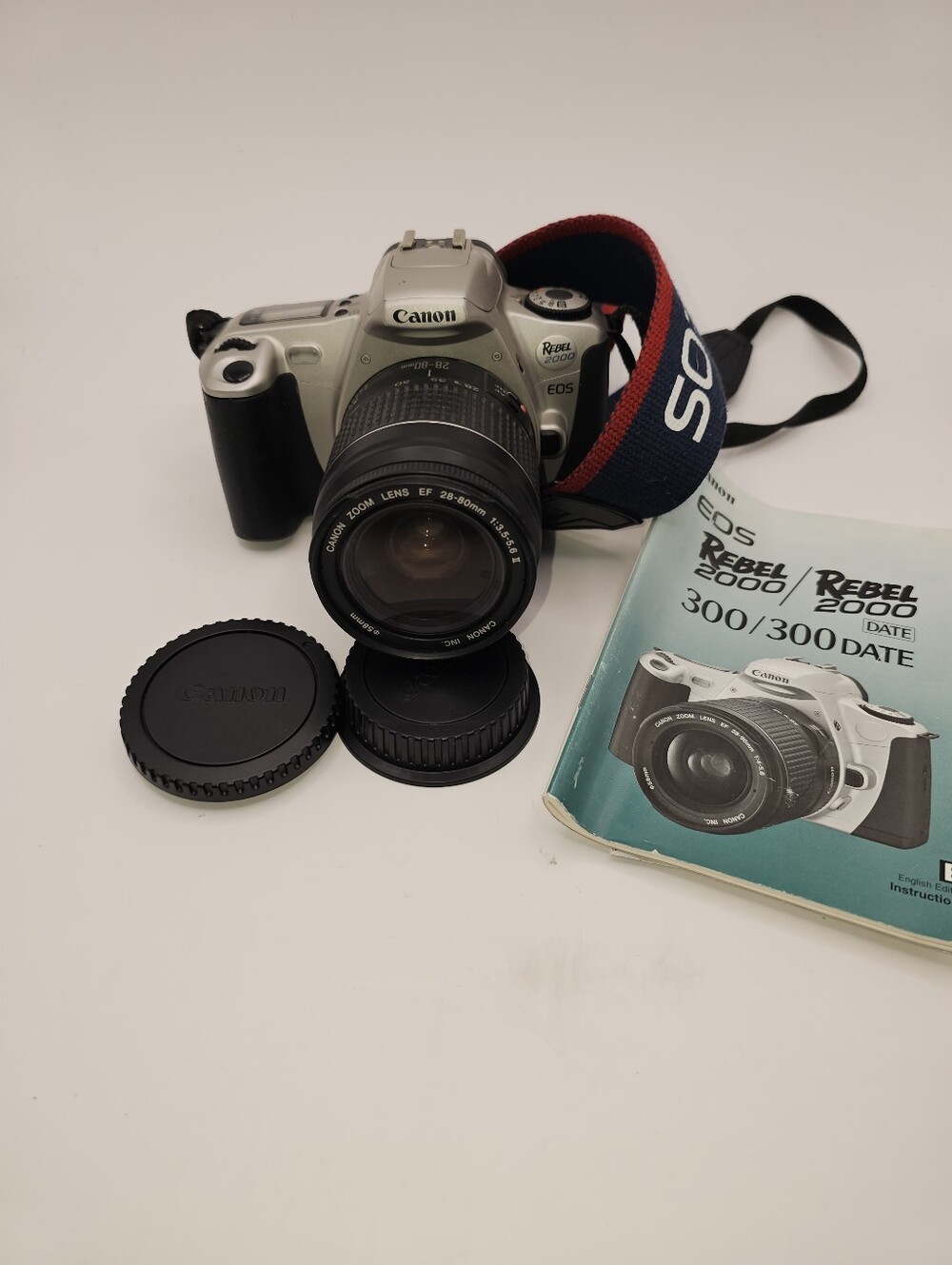 35mm Canon Rebel 2000 Silver and Black Film SLR with 28-80mm Lens